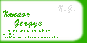 nandor gergye business card
