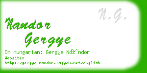 nandor gergye business card